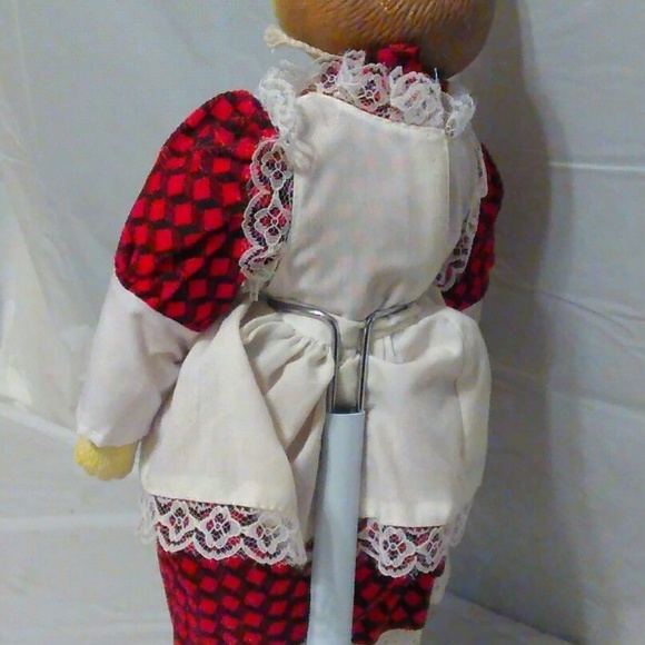 Cat Ceramic Doll Wearing Apron Storybook figure Nursery Rhymes 3 little kittens - Picture 4 of 5